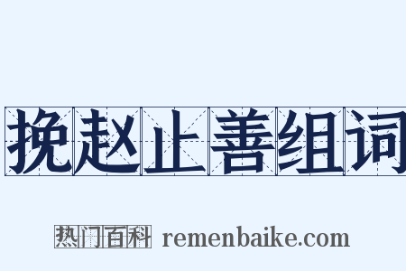 挽赵止善组词是什么意思的图片